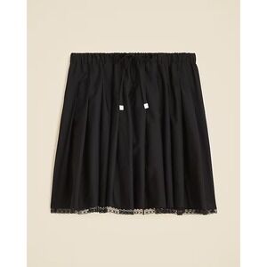 J.Crew Pleated tie-waist mini skirt Black Large‎ NWT